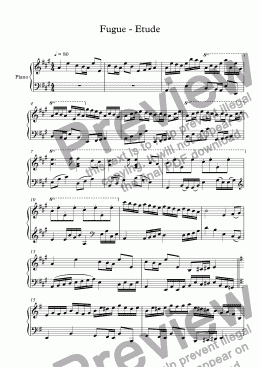 page one of Fugue - Etude