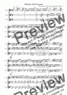 page one of William Tell Overture for Viola Trio