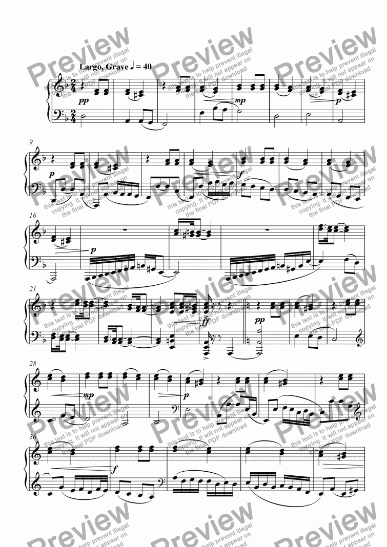 page one of Sonata No. 1 "II: Largo, Grave"