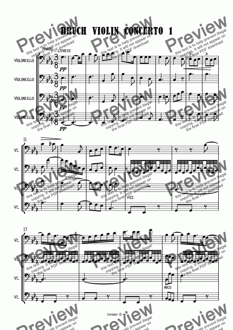 page one of Bruch Violin Concerto 1