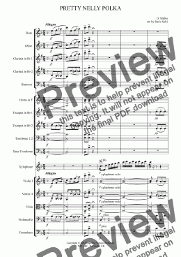 page one of Pretty Nelly Polka for Xylophone and Orchestra