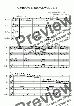 page one of Allegro for Fluteclock WoO 33, 3