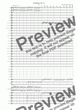page one of Symphony No 91 2nd movt