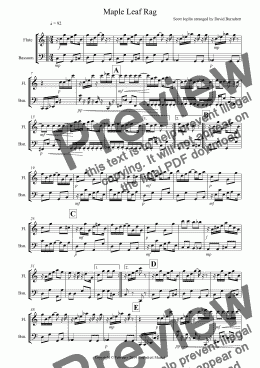 page one of Maple Leaf Rag for Flute and Bassoon