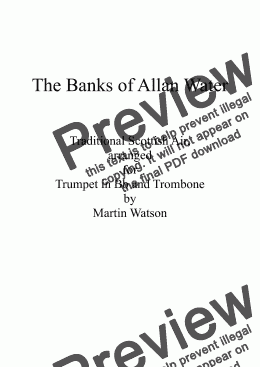 page one of Banks of Allan Water, The; for Bb Trumpet and Trombone.