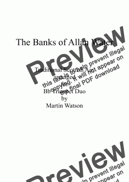page one of Banks of Allan Water, The; for Trumpet Duo