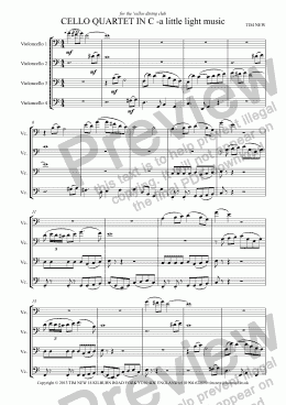 page one of CELLO QUARTET IN C -a little light music