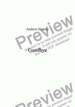 page one of Goodbye