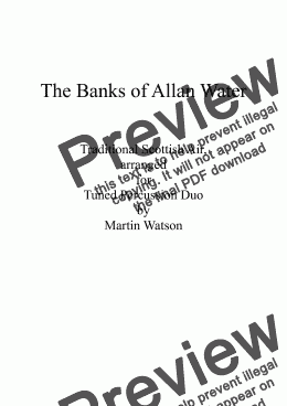 page one of Banks of Allan Water, The; for Tuned Percussion Duo.