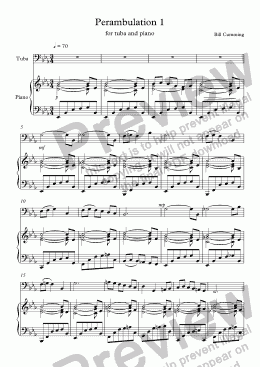 page one of Perambulation 1 for Tuba & Piano