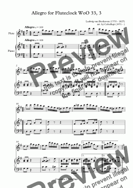 page one of Allegro for Fluteclock WoO 33, 3