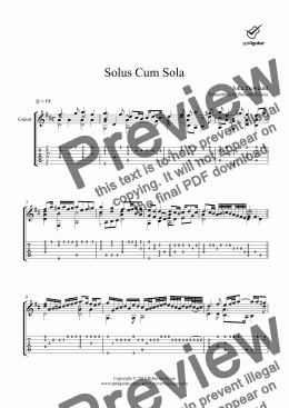 page one of Solus Cum Sola for solo guitar