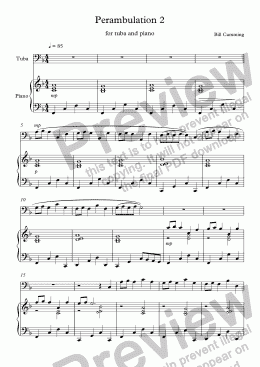 page one of Perambulation 2 for Tuba & Piano
