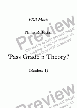 page one of Worksheet: ’Pass Grade 5 Theory!’ - Scales 1