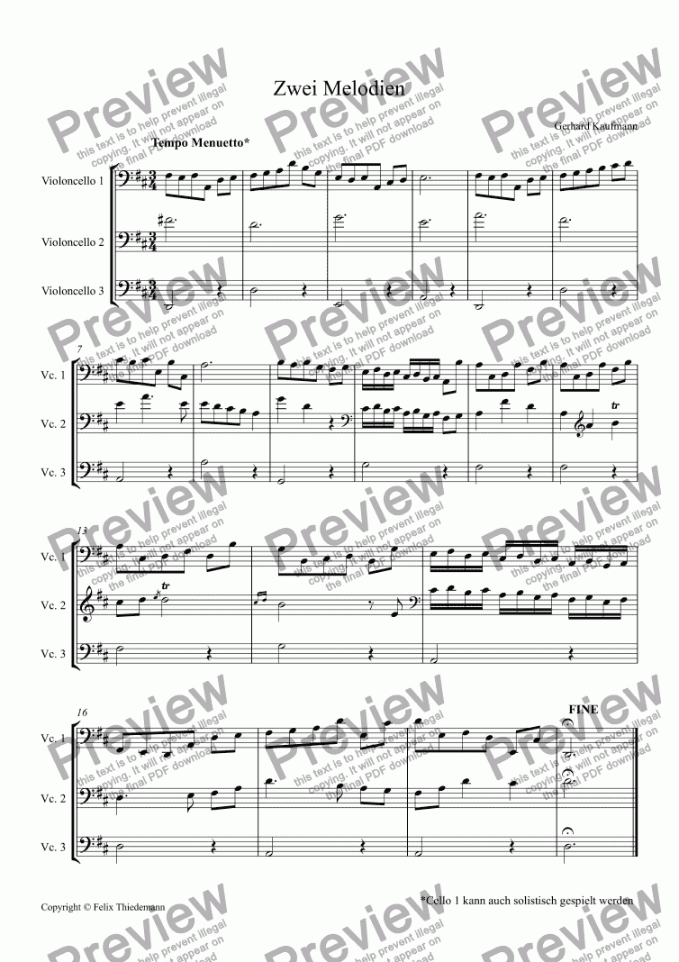 page one of Zwei Melodien
