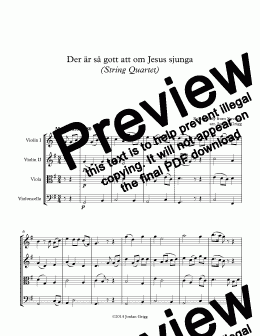 page one of Der är så gott att om Jesus sjunga (String Quartet)