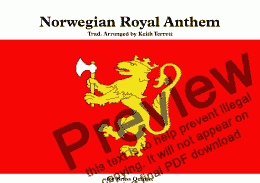 page one of Norwegian Royal Anthem (Kangesangen) for Brass Quintet