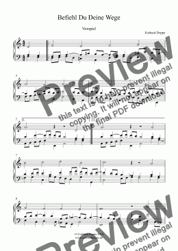 page one of ’Befiehl Du Deine Wege’ Choral Vorspiel 