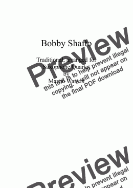 page one of Bobby Shafto for Saxophone Quartet