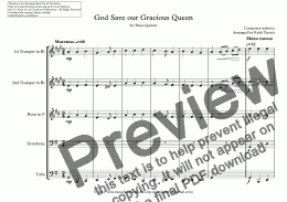 page one of Bahamian Royal Anthem (God Save our Gracious Queen) for Brass Quintet