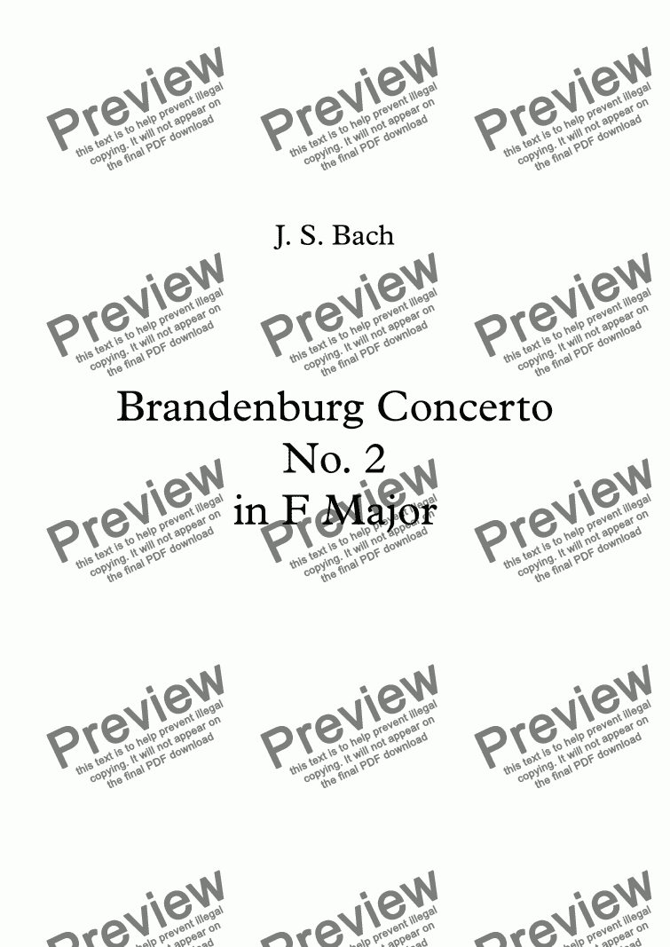 page one of Brandenburg Concerto No. 2 in F Major
