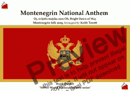 page one of Montenegrin National Anthem (Oj, svijetla majska zoro) for Brass Quintet (MFAO World National Anthem Series)