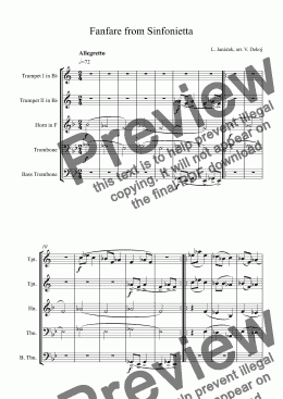 page one of Fanfare from Sinfonietta