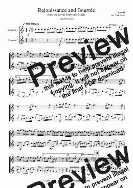 page one of Fireworks Music (Clarinet Duet)