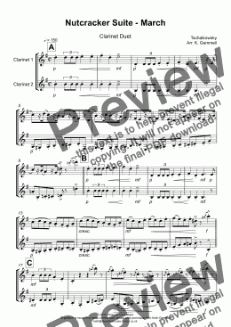page one of Nutcracker Suite - March: Clarinet Duet