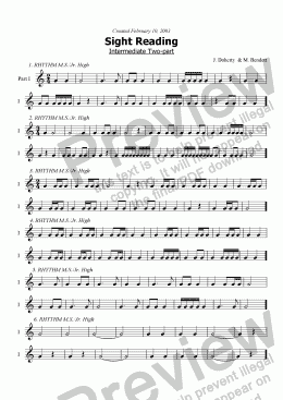 page one of 2pt Sight Reading Intermediate - 3