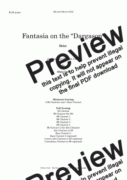 page one of Fantasia on The Dargason (Clarinet Choir)