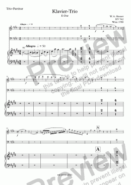 page one of Mozart, Klaviertrio E-Dur KV 542 – Flöte (anstelle Violine)