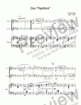 page one of Kronke, Butterfly  for two flutes