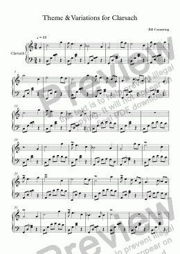 page one of Theme & Variations for Clarsach