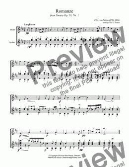 page one of Romanze for flute and guitar