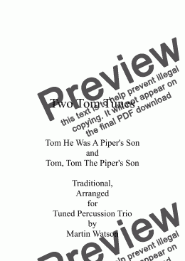 page one of Two Tom Tunes for Tuned Percussion Trio