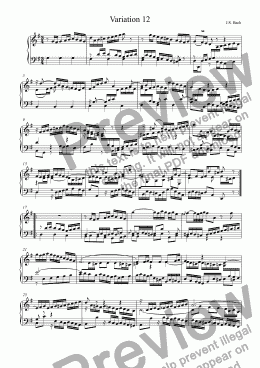 page one of J.S.Bach - Goldberg Variations 12