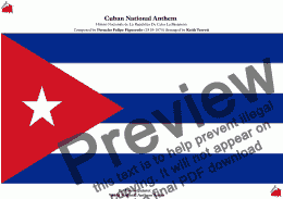page one of Cuban National Anthem (Himno Nacionale de La Repùblica De Cuba La Bayamesa) for Brass Quintet  MFAO World National Anthem Series