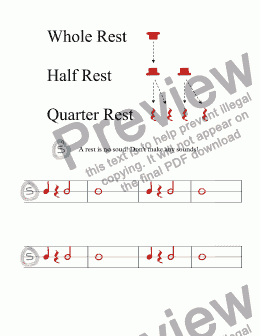 page one of Basic Rests Worksheet 1
