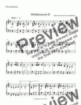 page one of Militärmarsch II - Klavierauszug
