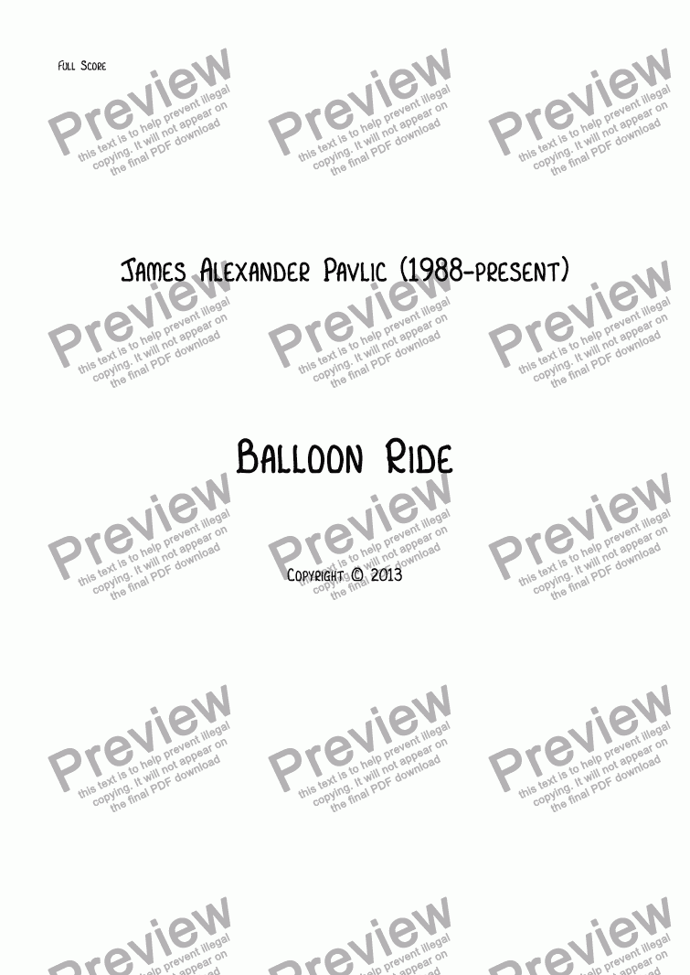 page one of Balloon Ride