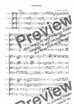 page one of Teleman Overture
