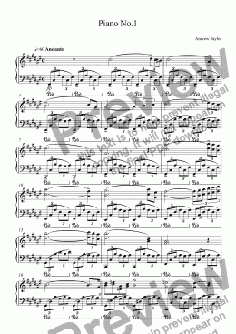 page one of Piano No.1