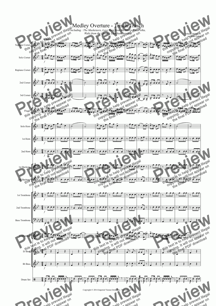 page one of Medley Overture - Trisch Trasch