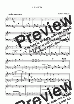 page one of A SHADOW FOR PIANO