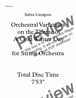 page one of Orchestral Variations on the Theme of  A Cold Winter Day
