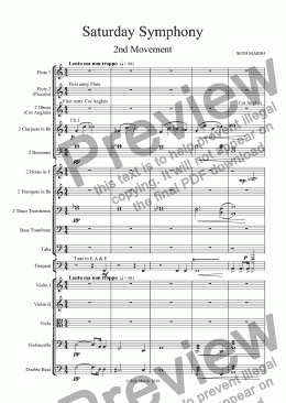 page one of Saturday Symphony - Movement No.2