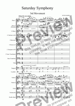 page one of Saturday Symphony - Movement No.3