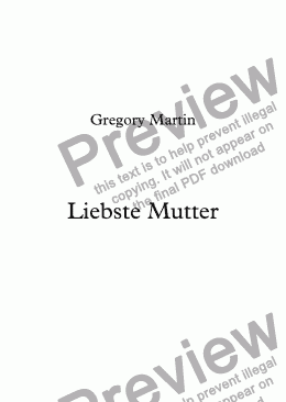 page one of Liebste Mutter
