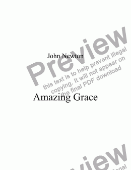 page one of Amazing Grace
